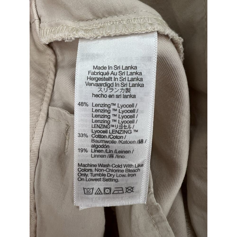 Madewell Pleated Wide Leg Size 8 Beige Lyocell Linen Blend High Rise Trouser - Picture 3 of 8